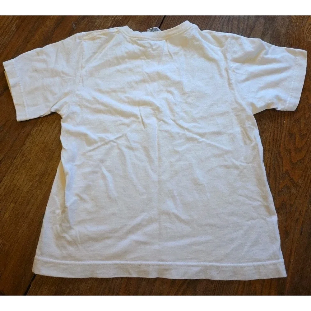 vintage tommy hilfiger White t-shirt youth kids size 7 00s made in USA Basketbal